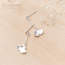 Colusiwei Silver 925 Design Ginkgo Leaf Dangle Earrings for Women Real 100% Sterling Silver Simple Jewelry Pendiente 2020 New 2024 - buy cheap