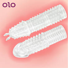 OLO-Anillo de condones reutilizable para hombres adultos, extensor de pene, Juguetes sexuales eróticos, productos para adultos 2024 - compra barato