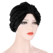 Аксессуары для волос женский однотонный вязаный головной убор в индийском стиле мусульманская гофрированная раковая шапочка-тюрбан Wra заколки для волос шапочка зимняя HW0 2024 - купить недорого