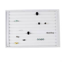 Jewelry Organizer 10-Slot Ring Holder Studs Earrings Tray Showcase Display Velvet Stackable Jewelry Case Necklace Storage-White 2024 - buy cheap