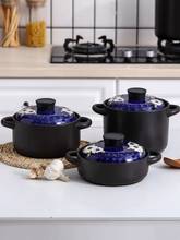 Ceramic blue casserole soup pot stew of high temperature resistant healthy household fire casserole hot  pots for cooking pots 2024 - buy cheap