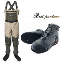 Fly Fishing Self Lock Shoes & Pants Felt Sole With Nails Aqua Rocking Waders Clothing Set Wading Waterproof Suit Rock Sport Shoe 2024 - buy cheap