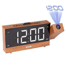 Reloj despertador Digital LED para escritorio, dispositivo con proyección, función de repetición, proyector ajustable, Radio FM, con temporizador de sueño 2024 - compra barato