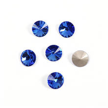 YANRUO-diamantes de imitación de cristal azul para manualidades, piedras cosidas de Rivoli de zafiro, todos los tamaños, 1122 2024 - compra barato