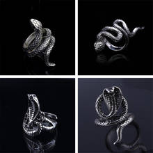 Кольцо-змея в стиле ретро для мужчин и женщин, увеличенное регулируемое кольцо в античном стиле, кольцо с серебряным отверстием, 1 штука 2024 - купить недорого