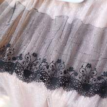 hot sale Black white gauze embroidery 18 cm wide lace accessories lace fabric H1804 2024 - buy cheap