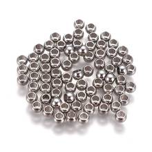 1000 cuentas espaciadoras sueltas redondas de acero inoxidable 304, 3mm, 4mm, 6mm, para hacer pulseras y joyería DIY 2024 - compra barato