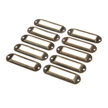 10Pcs Antique Bronze Cabinet Drawer Metal Handle Label Office Library Post Office File Pull Frame Tag Name Card Holder 70*21mm 2024 - buy cheap