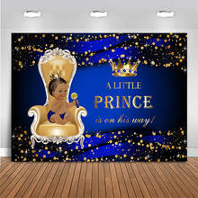 Royal Prince Baby Shower Backdrop Little Boy Gold Crown Glitter Photo Background Baby Birthday Background Decor Photo Studio 2024 - buy cheap