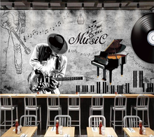 wellyu Custom 3D wallpaper hand-painted retro music theme Обои decorative painting living room restaurant фотообои 3d wall paper 2024 - buy cheap