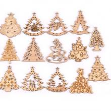 Colgante de madera Natural para decoración de árbol de Navidad, accesorio para fiesta en casa, regalos para niños, 5 uds., M2647 2024 - compra barato