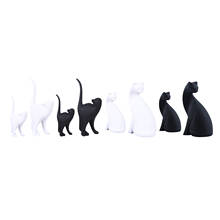 Estilo nórdico resina gato estatueta bonito animal escultura em miniatura para casa sala de estar ornamento decoração para casa artesanato 2024 - compre barato