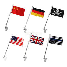 High Quality Motorcycle National Flag For Indian Chief Dark Horse Classic Vintage Rear Side Luggage Rack Chrome Pole Flags 2024 - buy cheap