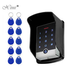 Sistema de Control de Acceso de puerta, lector de tarjetas de Metal RFID, teclado con 10 EM4100, keyfobs, cubierta protectora impermeable 2024 - compra barato