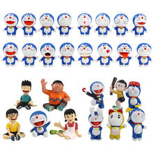 Mini bonecos de brinquedo doraemon, figuras bonitas do desenho animado takeshi dorami nobita minamoto shizuka doranikey versão q, 5-7.5cm 2024 - compre barato