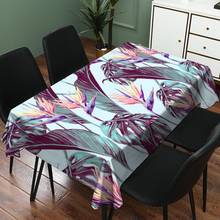 New Rectangle Tropical Leaves Tablecloth Waterproof Linen Color Fashion Home Decoration Tablecloth Placemat Table Covers 2024 - buy cheap