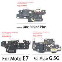 Original New USB Charging Port Connector Dock With Mic Microphone Flex Cable For Moto G 5G / One Fusion Plus / E7 2024 - buy cheap