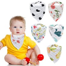 Baby Bibs High Quality Triangle Bandana Bibs Cartoon Animal Print cotton Infant Burp Cloths towel Newborn Boy Girl Accessories 2024 - buy cheap