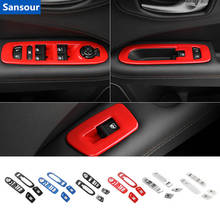 Sansour Car Interior Mouldings for Jeep Compass 2017 Window Lift Panel Button Decoration Cover for Jeep Compass 2018 Accessories 2024 - buy cheap
