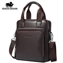 Модная мужская сумка BISON DENIM из натуральной кожи, сумки на плечо, деловая брендовая мужская сумка-мессенджер 2024 - купить недорого