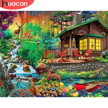 HUACAN Painting By Number House Drawing On Canvas HandPainted Art Gift DIY Pictures By Number Landscape Kits Home Decor 2024 - buy cheap