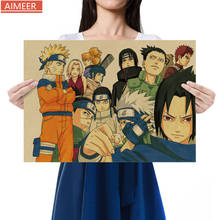 Ninja-25/известных персонажей аниме коллекция классические Ностальгический плакат в стиле ретро из крафт-бумаги декоративная живопись ядро 2024 - купить недорого