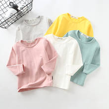 Kids Plain T Shirt Tops for Child Boys Girls Baby tshirt Toddler Solid Tees Cotton Clothes Long Sleeve Children Autumn 2024 - buy cheap