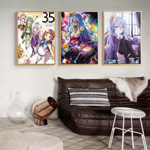 El Anime japonés No juego la vida cuadro sobre lienzo para pared de Salón de Arte y de impresión decoración hogar Decoración regalo 2024 - compra barato