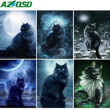 AZQSD-pintura de diamante 5D de gato bosque, punto de cruz, bordado de diamantes de imitación, mosaico de animales, artesanía, decoración del hogar, regalo 2024 - compra barato