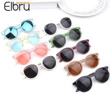 Elbru поляризованные детские солнцезащитные очки гибкие солнцезащитные очки UV400 для мальчиков и девочек Детские Модные затемненные круглые защитные очки подарок для детей 2024 - купить недорого