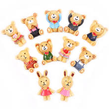 20-50 Pcs Mini Resin Bear Figurines Kawaii Accessories DIY Crafts Flatback Scrapbook Decor Kids Hair/Brooch Embellishments 2024 - buy cheap