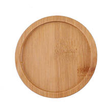 Suculenta cerâmica vaso de flores planta pires bambu bandeja mesa chá conjunto coasters redonda original cor de madeira gotejamento recipiente água 2024 - compre barato