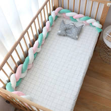 Protector de cuna para bebé, nudo largo hecho a mano, tejido trenzado anudado, de felpa, para decoración de habitación de recién nacidos, 1M y 2M 2024 - compra barato