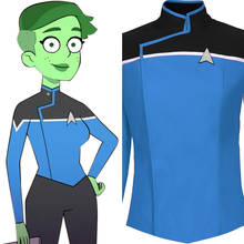 Disfraz de Star Trek para adultos, traje de uniforme azul, camisa superior, traje de Carnaval para Halloween 2024 - compra barato