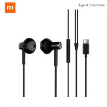 Xiaomi mi driver duplo usb tipo c fone de ouvido oi-res áudio metade in-ear com microfone mi fones de ouvido para mi 11 10 pro 8 9 pro 9se 10t 10t lite 2024 - compre barato