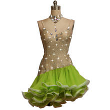 Strass sexy senhoras vestido de dança latina vestidos de competição de dança latina salsa tassel saia samba vestido frete grátis 2024 - compre barato