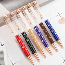 New DIY Empty Tube Ballpoint Pen Self-filling Gold Foil Oil Crystal Gift Pens Metal Printing Flowers Pen School Office Supplies 2024 - buy cheap