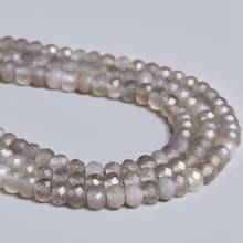 4x6mm Natural Gray Round Faceted Agates Stone Spacer Beads bracelet earring necklace Charm For Jewelry Making Accessory handmade 2024 - buy cheap