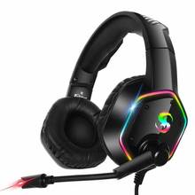 K15 Gaming Headphones With Superior Noise-Canceling Microphone Soft Memory Foam Headset With RGB LED Stereo Sound Game Headphone 2024 - buy cheap