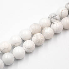 Pedra natural turquesa branco bedas para fazer jóias solto espaçador contas redondas diy colar pulseira 6mm/8mm/10mm 15 "presente 2024 - compre barato