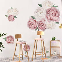 Large Pink Peony Flower Wall Stickers Romantic Flowers Home Decor For Bedroom Living Room Diy Vinyl Wall Decals 40 X 60cm 2024 - buy cheap