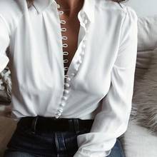 Long Sleeve White Womens Blouses And Tops 2019 Autumn Buttons Sexy Casual Ladies Office Tops Chiffon Shirt 5xl Clothes 2024 - buy cheap