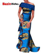 Vestido longo de festa sensual estilo africano feminino wy8322, vestido de sereia com babados, roupas plus size 2024 - compre barato