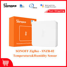 Датчик температуры и влажности SONOFF SNZB-02 Zigbee, умный дом, синхронизация в реальном времени, приложение eWeLink, должно работать с SONOFF ZBBridge 2024 - купить недорого