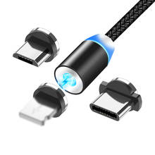 YCDC-Cable USB magnético LED, Cable de carga rápida tipo C, cargador magnético de datos, Cable Micro USB, Cable USB para teléfono móvil 2024 - compra barato