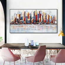 Pintura impresa en lienzo, arte abstracto de pared de ciudad, póster de paisaje moderno, imagen decorativa para sala de estar, decoración del hogar, Cuadros 2024 - compra barato