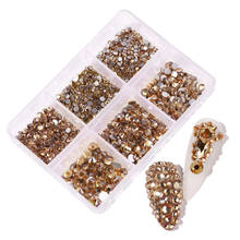 Fashion Crystal AB/Rainbow Nail Art Mix Rhinestone In Box Colorful Glass Stones For 3D Nail Art Decorations Free Shipping 2024 - buy cheap