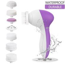 PIXNOR 7 in 1 Electric Facial Cleaning Brush Skin Care Electrical Beauty Device Spa Brush Skin Care Massage Purple 2024 - buy cheap