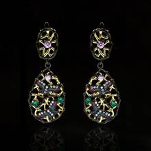 Bohemia Butterfly Earrings Vintage Ethnic Hollow Leaves Inlay Zircon  Drop Earrings Women's Jewelry 2024 - buy cheap