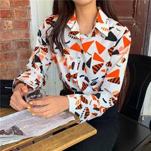 Fashion Comfortable Long Sleeves Lapel Women Top Chiffon Casual Blouse Shirt 2024 - buy cheap
